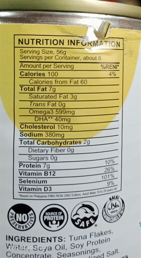 century tuna flakes in oil nutrition facts|In Oil .